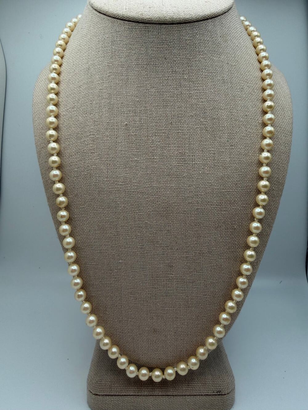 Vintage Marvella Faux Pearl Necklace, Bridal Jewelry, Classic Strand Matinee